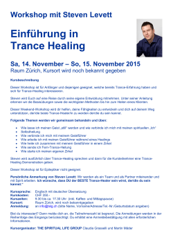 Flyer Einführung in Trance-Healing Steven
