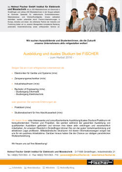 Information - HELMUT FISCHER GmbH Institut f&uuml;r Elektronik und