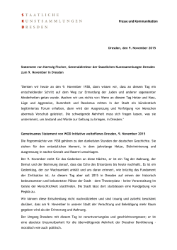 Dresden, den 9. November 2015 Statement von Hartwig Fischer