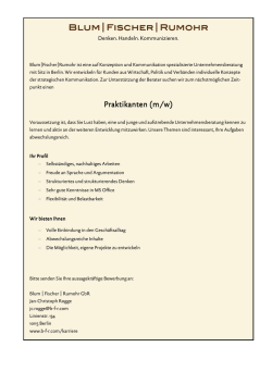 Praktikantenplatz (m/w)