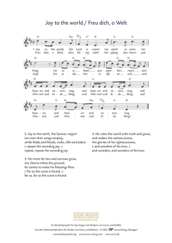 Joy to the world/ Freu dich, o Welt