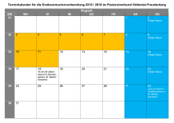 finden Sie den Terminplan für die Vorbereitung.