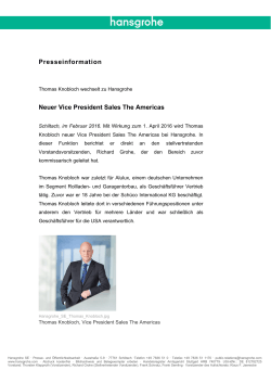 Presseinformation Neuer Vice President Sales The