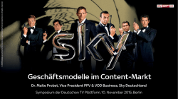 Dr. Malte Probst, Vice President PPV & VOD Business, Sky