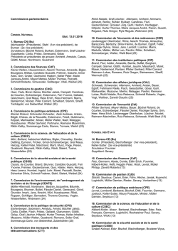 Liste des membres des commissions et délégations