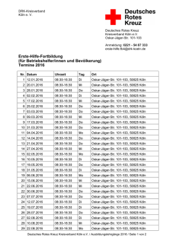 Erste-Hilfe-Training 2016 - DRK Kreisverband Köln eV