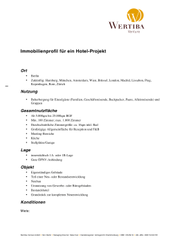 Immobilienprofil f&uuml;r ein Hotel-Projekt