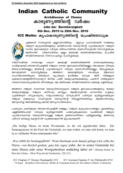 ICC Parish Bulletin Supplement