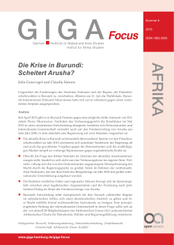 Die Krise in Burundi: Scheitert Arusha?