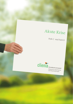 Akute Krise - Clienia AG . Führend in Psychiatrie und Psychotherapie