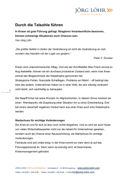 Durch die Talsohle f&uuml;hren - J&ouml;rg L&ouml;hr Erfolgstraining