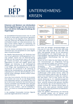 UNTERNEHMENS- KRISEN - Bruno Fraas und Partner