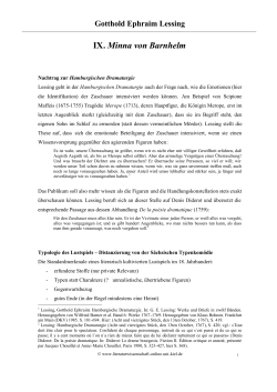 IX Minna v Barnhelm - Literaturwissenschaft Online
