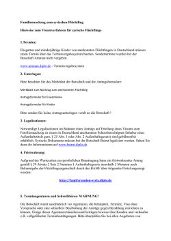 Hinweise zum Visumverfahren