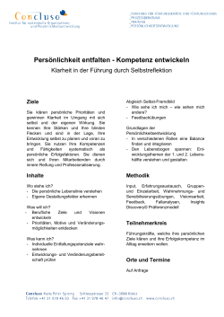Persönlichkeit entfalten - Kompetenz entwickeln
