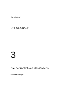 OFFICE COACH Die Persönlichkeit des Coachs