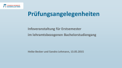 Prüfungsangelegenheiten - Technische Universität Kaiserslautern