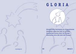 Gloria 1/2015 - Schweizerische Vereinigung der Krippenfreunde