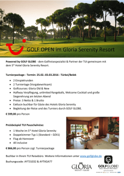 GOLF OPEN im Gloria Serenity Resort