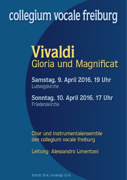 Gloria und Magnificat - Collegium Vocale Freiburg