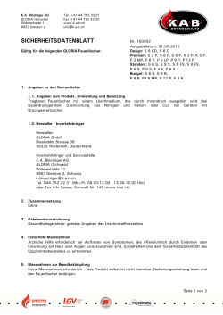 Sicherheitsdatenblatt GLORIA Feuerl&ouml;scher