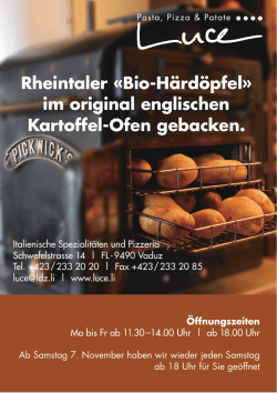Kartoffel-Ofen - LUCE Italienische Spezialitäten und Pizzeria