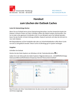 Handout zum Löschen der Outlook Caches