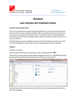 Handout zum L&ouml;schen der Outlook Caches