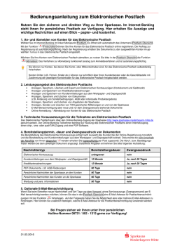 Bedienungsanleitung zum Elektronischen Postfach