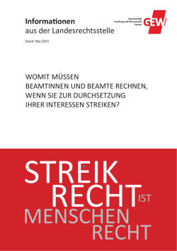 Info aus der Rechtsstelle