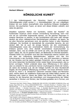 Herbert Silberer: K&ouml;nigliche Kunst