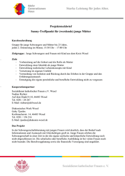 Projektsteckbrief Sunny-Treffpunkt für (werdende) junge Mütter