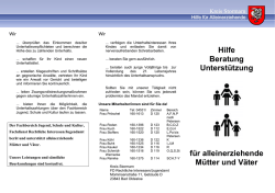 Hilfe Beratung Unterst&uuml;tzung f&uuml;r alleinerziehende M&uuml;tter und V&auml;ter