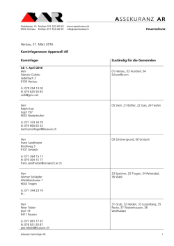 Adressen Kaminfeger mit Gebietseinteilung