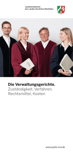 Die Verwaltungsgerichte. Zust&auml;ndigkeit, Verfahren, Rechtsmittel