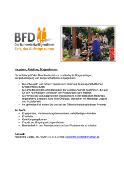 Hauptamt, Abteilung B&uuml;rgerdienste: Die Abteilung IV des