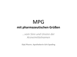MPG mit pharmazeutischen Grüßen