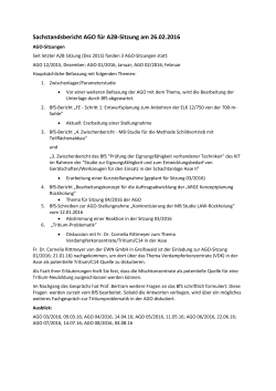 Sachstandsbericht AGO für A2B-Sitzung am 26.02.2016
