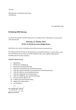 Einladung SEB-Sitzung