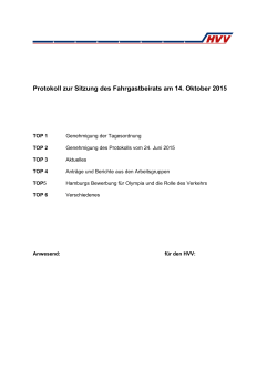 Protokoll zur Sitzung des Fahrgastbeirats am 14. Oktober 2015