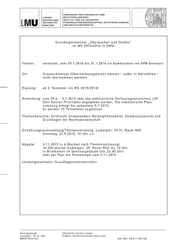 Grundlagenseminar &bdquo;&Uuml;berwachen und Strafen&ldquo; im WS 2015/2016 (3