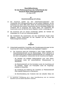 Geschäftsordnung für den Risikoausschuss des