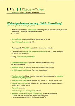 Wohneigentumsverwaltung (WEG-Verwaltung)