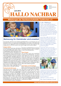 HALLO NACHBAR - Nachbarschaftshilfe Taufkirchen