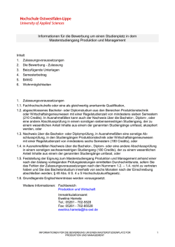 Produktion und Management - HS-OWL