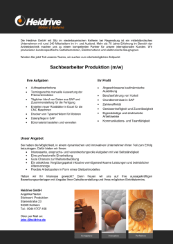 Sachbearbeiter Produktion (m/w)