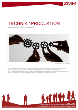 ZMM-Projektbeispiele Technik / Produktion