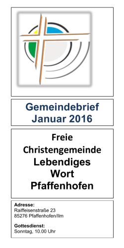 Gemeindebrief Januar 2016