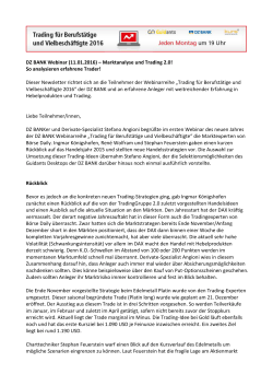DZ BANK Webinar (11.01.2016) &ndash; Marktanalyse und Trading 2.0! So