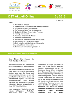 DST Aktuell Online 2015 - Deutsche Schule Toulouse